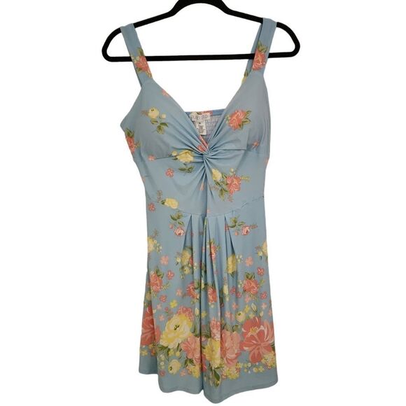 Planet Gold Womens Juniors Floral Print Mini Fit and Flare Dress Size XL - Picture 2 of 8